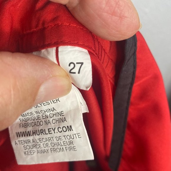 Hurley International boy's size 27, red/black board shorts with pocket. - Picture 7 of 8